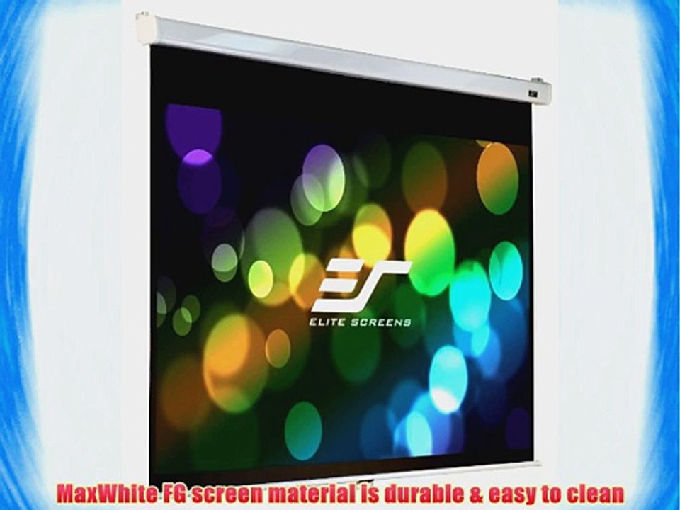 Elite Screens 120 Inch 16:9 Manual Pro Slow Retract Projector Screen (58.8Hx104.6W)