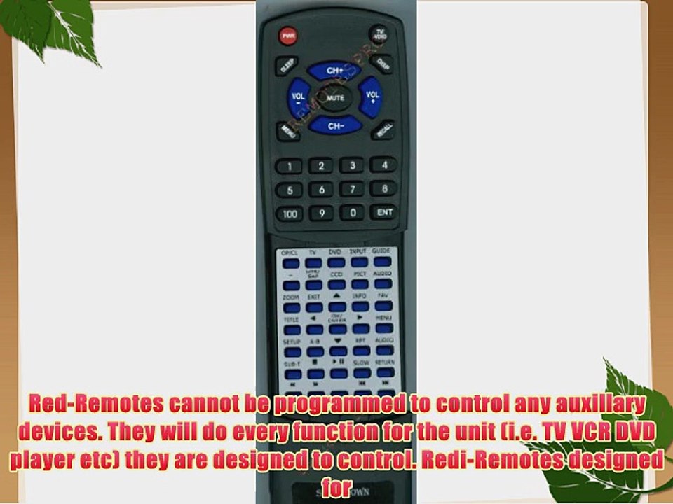 DYNEX Replacement Remote Control for DX19L150A11 DX26LD150A11 DX32LD150A11 ES06243