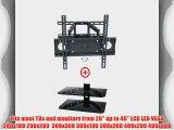 Mount World 1272-30 Articulating Full Motion Dual Arm Wall Mount Bracket with Bundle 2 Glass
