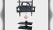 Mount World 1272-30 Articulating Full Motion Dual Arm Wall Mount Bracket with Bundle 2 Glass