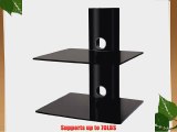 Eclipse Black 2 Shelf Component DVD Cable Box Wall Mount LCD LED Plasma