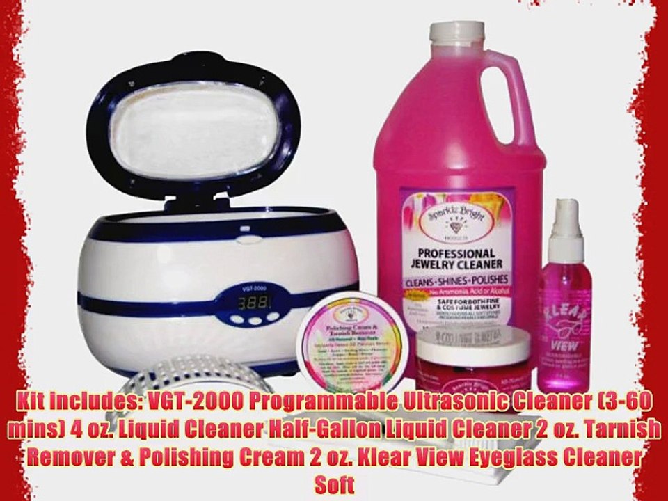 Sparkle Bright Products | VGT-2000 Digital Programmable Ultrasonic Home Luxury Jewelry Cleaner