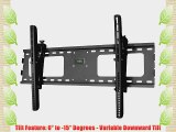 Black Adjustable Tilt/Tilting Wall Mount Bracket for Panasonic Viera TC-P65ZT60 65 inch Plasma