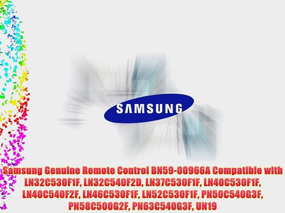 Samsung Genuine Remote Control BN59-00966A Compatible with LN32C530F1F LN32C540F2D LN37C530F1F