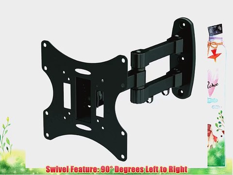 Black Full-Motion Tilt/Swivel Wall Mount Bracket for Polaroid TDAC-02212 22 inch LCD/DVD Combo