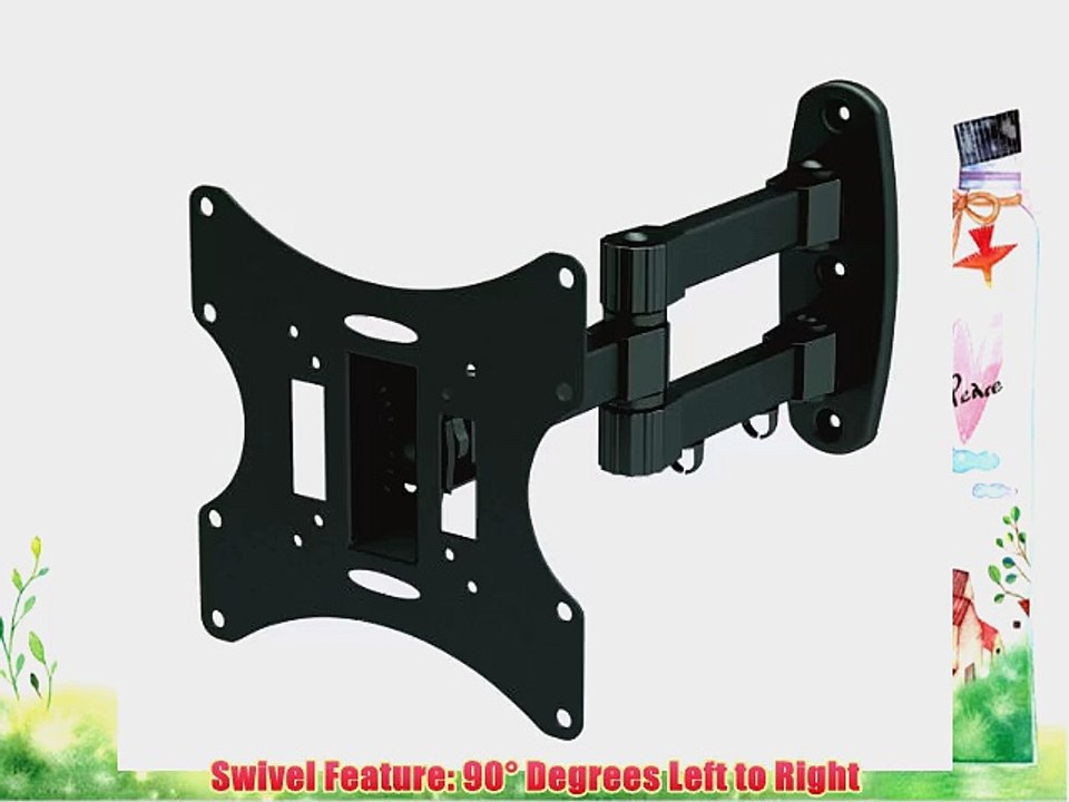 Black Full-Motion Tilt/Swivel Wall Mount Bracket for Polaroid TDAC-02212 22 inch LCD/DVD Combo