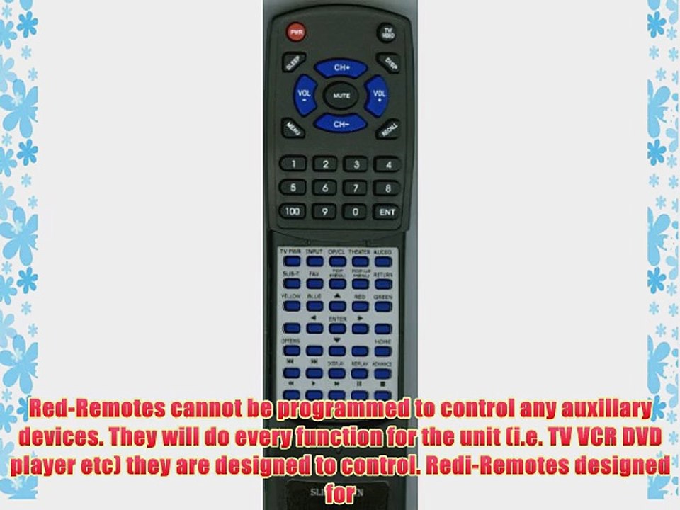 SONY Replacement Remote Control for BDPS570 BDPS270 BDPBX57 RMTB107A 148767311