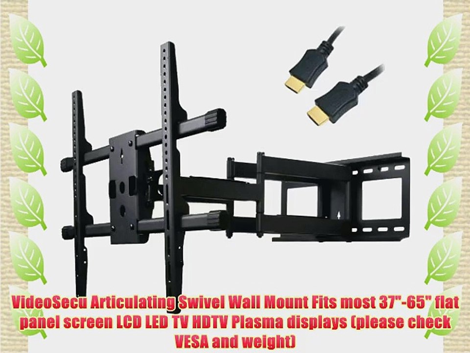 VideoSecu 25 inch Extension Heavy Duty Dual Arm Articulating TV Wall Mount Bracket for Most