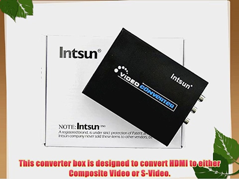 Intsun? 1080p HDMI to Composite / AV S-Video Converter RCA CVBS/L/R Video Converter Adapter