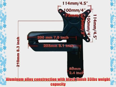 VideoSecu LCD Monitor TV Tilt Arm VESA100x100 Wall Mount Bracket for Toshiba 19 20 22 24 19SL410U