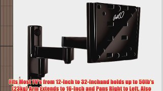 Bell'O 7465B 16-Inch Extending Tilt/Pan Articulating Arm Wall Mount System for a 12-Inch to