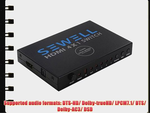 Sewell 4x1 HDMI v1.4 Switch With Ethernet 3D Support 4Kx2K Resolution and Remote