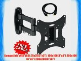 Mount-It! Single Arm Articulating Mount for 23-Inch to 42-Inch TV's Black With FREE HDMI Cable