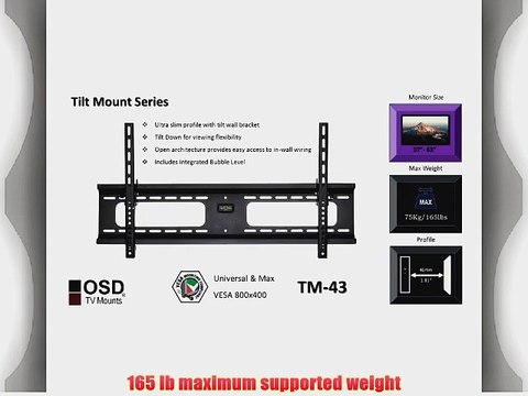 OSD Audio TM-43 Ultra Slim Flat Tilt Wall Mount for 37-inch to 63-inch LED or LCD TV