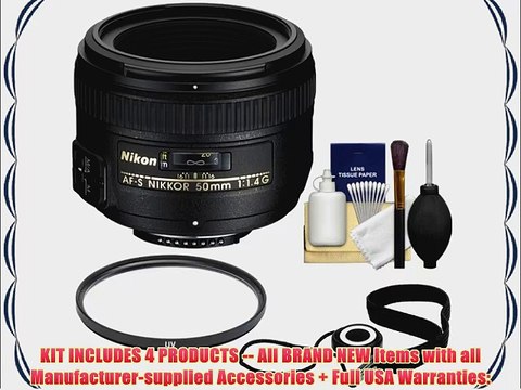 Nikon 50mm F/1.4G AF-S Nikkor Lens UV Filter Accessory Kit for D3200 D3300 D5200 D5300