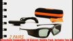 MITSUBISHI-Compatible 3D Glasses. Includes IR Emitter. Rechargeable. TWIN-PACK
