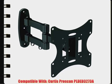 Black Full-Motion Tilt/Swivel Wall Mount Bracket for Curtis Proscan PLDED3273A 32 inch LED