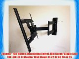 2xhome - Full Motion Articulating Swivel ARM Corner Single Stud Tilt LCD LED Tv Monitor Wall