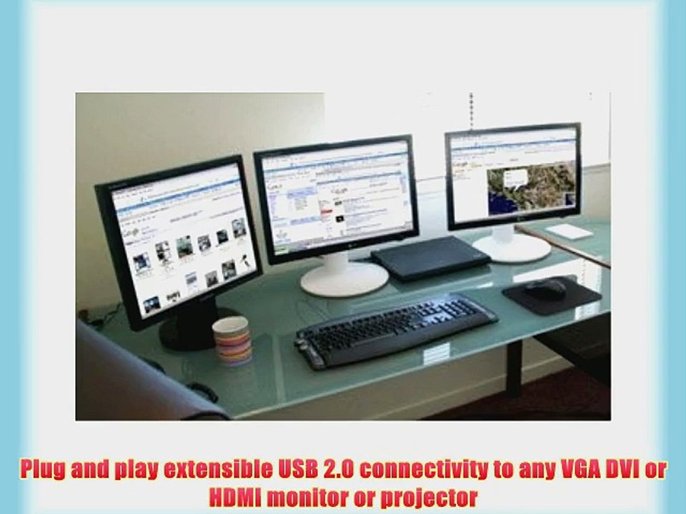 Plugable UGA-165 USB 2.0 to VGA/DVI/HDMI Graphics Adapter for Windows Multiple Monitors up