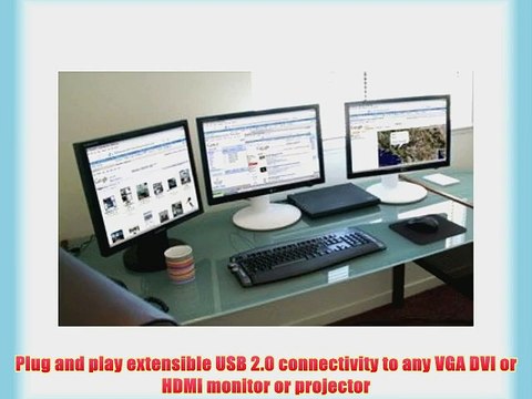 Plugable UGA-165 USB 2.0 to VGA/DVI/HDMI Graphics Adapter for Windows Multiple Monitors up