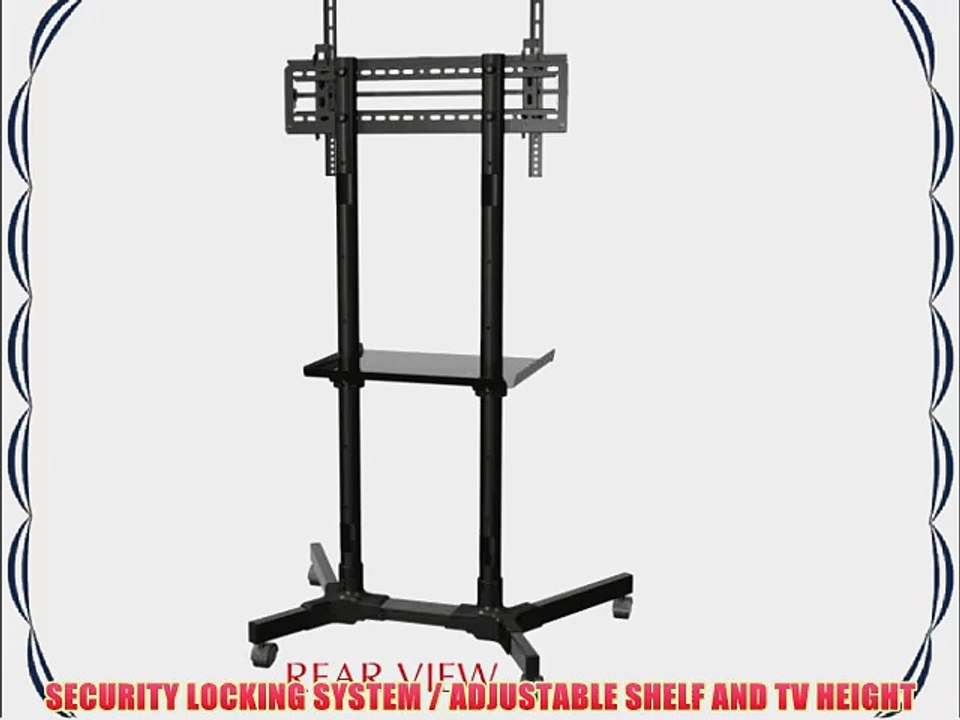 OLLO: PREMIUM: UNIVERSAL ROLLING TV CART TROLLEY STAND WITH WHEELS FOR 32-55 FOR FLAT SCREEN