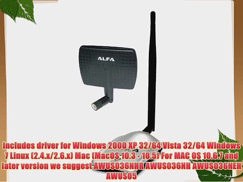 Alfa Awus036H Upgraded To 1000Mw 1W 802.11B/G High Gain Usb Wireless Long-Rang Wifi Network