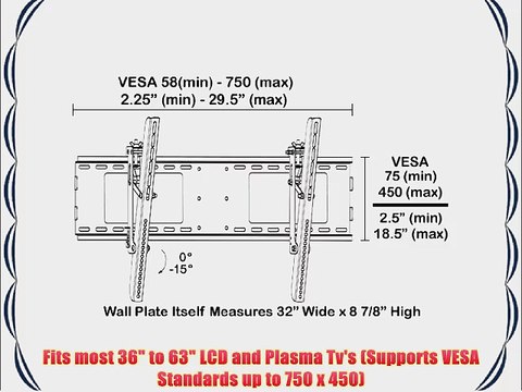Black Adjustable Tilt/Tilting Wall Mount Bracket for Sony Bravia KDL55HX820/KDL-55HX820 55