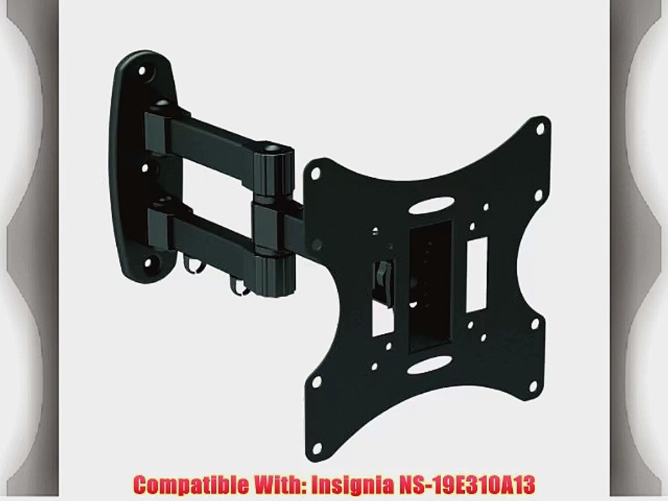 Black Full-Motion Tilt/Swivel Wall Mount Bracket for Insignia NS-19E310A13 19 inch LED HDTV