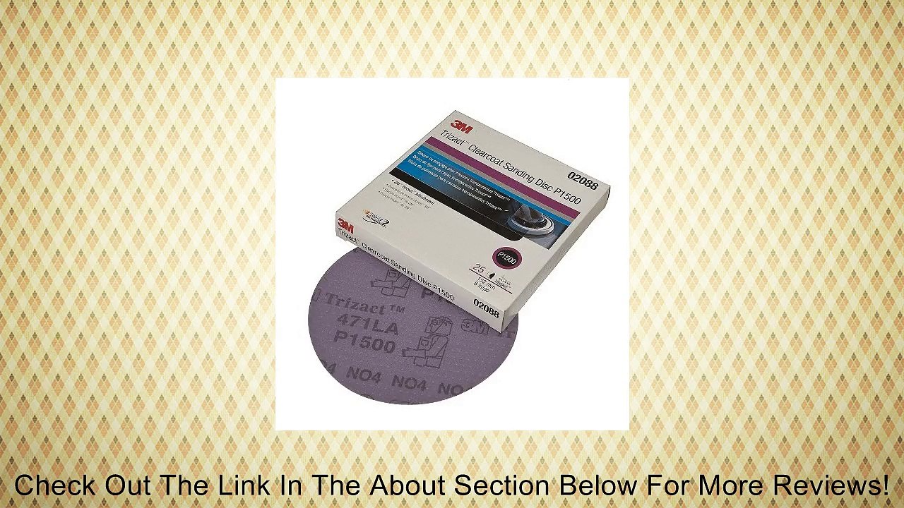 3M 02088 Trizact Hookit 6" P1500 Grit Clear Coat Sanding Disc Review