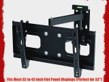 InstallerParts Flat TV Mount 23~37 Tilt/Swivel PA-924 Black -- For LCD LED Plasma TV Flat Panel