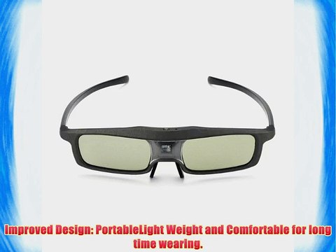 SainSonic Rainbow Series Black 144 Hz 3D Active Rechargeable Shutter Glasses for Mitsubishi