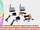 Image? 4 Channel Wireless Audio Video AV Transmitter Receiver with IR Remote Extension Wire