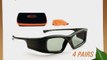 PANASONIC-Compatible 3ACTIVE? 3D Glasses. For 2012-14 RF 3D TV's. Rechargeable. FOUR Pairs