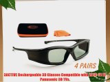 PANASONIC-Compatible 3ACTIVE? 3D Glasses. For 2012-14 RF 3D TV's. Rechargeable. FOUR Pairs