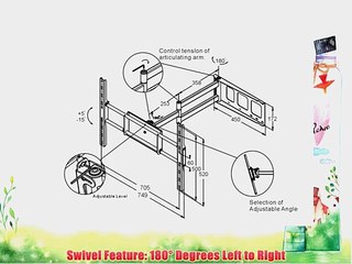 Black Full-Motion Tilt/Swivel Corner Friendly Wall Mount Bracket for JVC Black Crystal BC50R