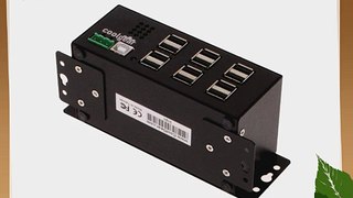 CoolGear? Industrial 12-Port USB 2.0 Powered Hub for DIN-RAIL Mount w/ Power Supply