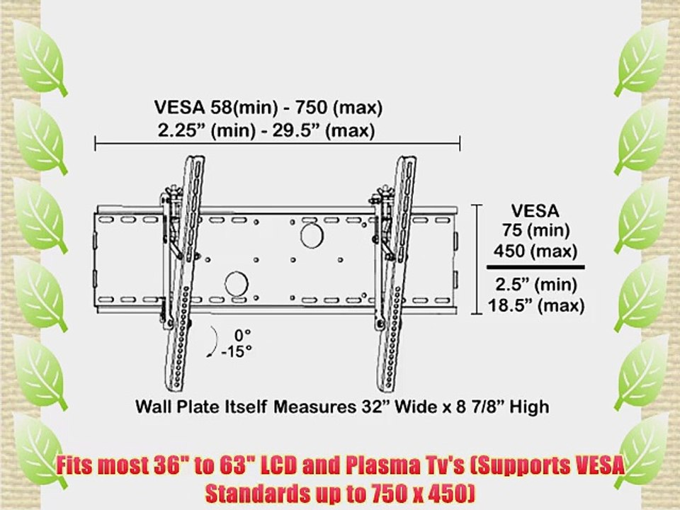 Black Tilt/Tilting Wall Mount Bracket for Panasonic TH-42PX50U / TH42PX50U Plasma HDTV TV/Television