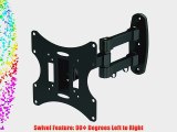 Black Full-Motion Tilt/Swivel Wall Mount Bracket for RCA LED40G45RQD 40 inch LED/DVD Combo