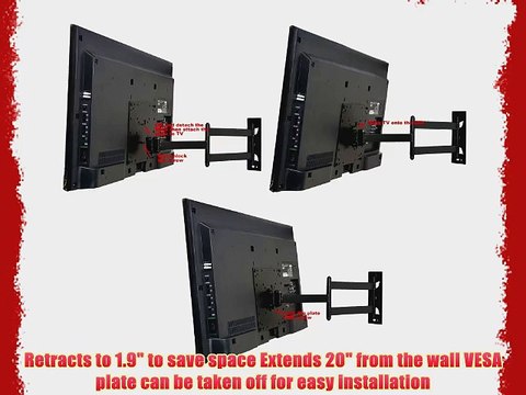 VideoSecu Articulating TV Wall Mount for most Sharp AQUOS 22 23 26 27 32 LC-26DV22u LC-26DV22u-W