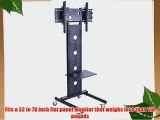 Displays2go LCDBLK70H Floor TV Stand for 32-Inch to 42-Inch Monitor with Metal Shelf and Locking