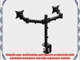 Pwr  Dual Ergonomic LCD Monitor Screen LED Tv Table Desk Mount Clamp Stand up to 27 Heavy Duty