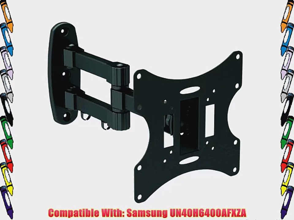 Black Full-Motion Tilt/Swivel Wall Mount Bracket for Samsung UN40H6400AFXZA 40 inch LED HDTV