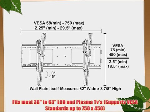 Black Adjustable Tilt/Tilting Wall Mount Bracket for Insignia NS-50L240A13 50 inch LCD HDTV