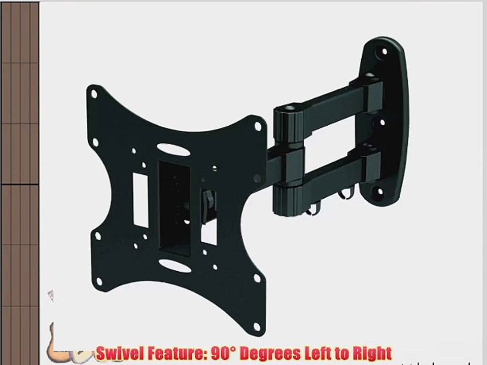 Black Full-Motion Tilt/Swivel Wall Mount Bracket for RCA 32LB30RQ 32 inch LCD HDTV TV/Television