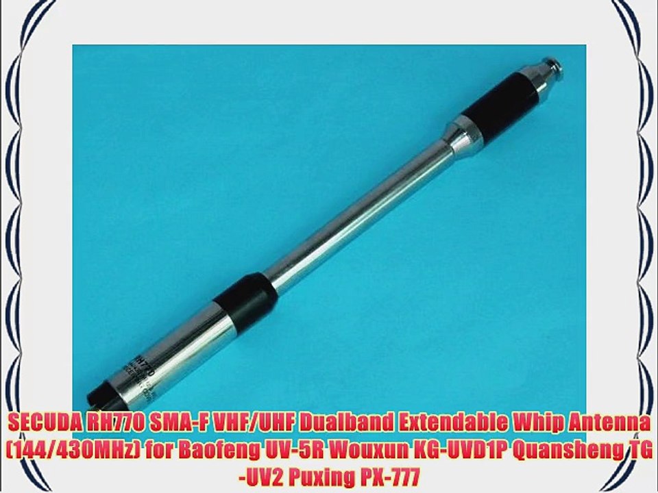 SECUDA RH770 SMA-F VHF/UHF Dualband Extendable Whip Antenna (144/430MHz) for Baofeng UV-5R