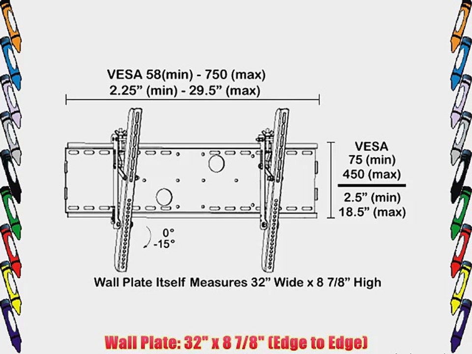 Black Tilting Wall Mount Bracket for LG 42LC2D Plasma 42 inch HDTV TV
