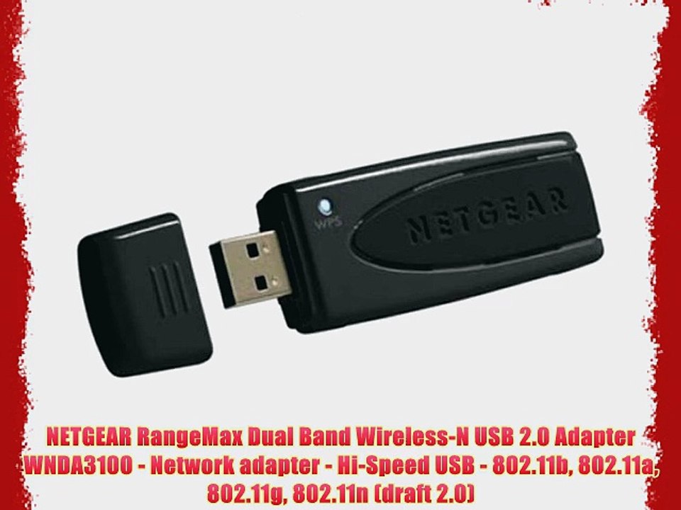 NETGEAR RangeMax Dual Band Wireless-N USB 2.0 Adapter WNDA3100 - Network adapter - Hi-Speed