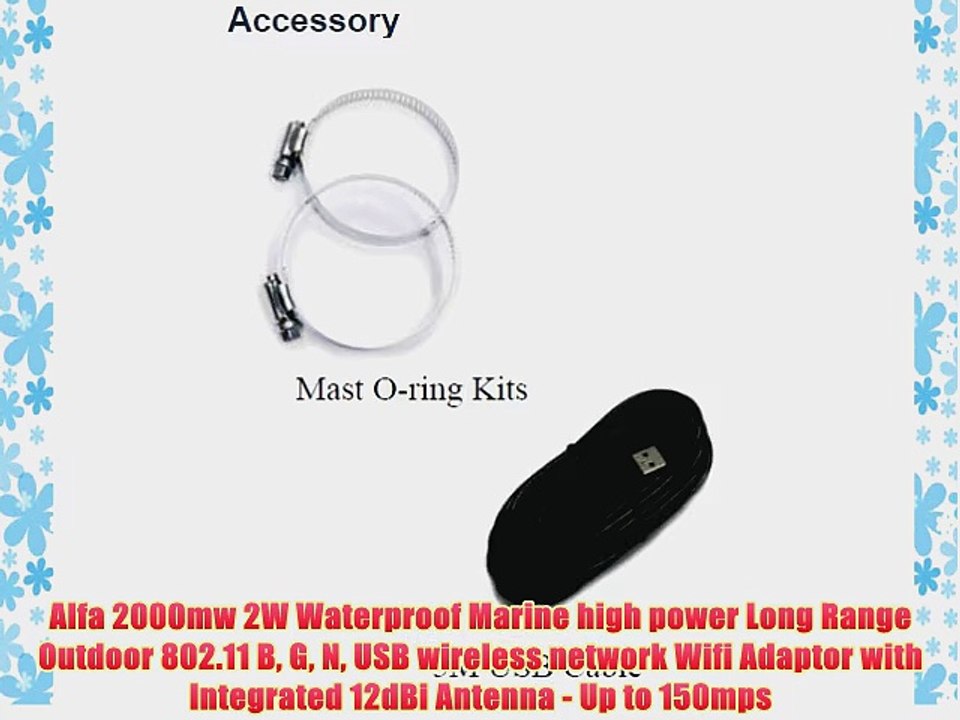 Alfa 2000mw 2W Waterproof Marine high power Long Range Outdoor 802.11 B G N USB wireless network