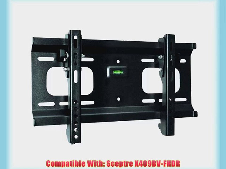 Black Adjustable Tilt/Tilting Wall Mount Bracket for Sceptre X409BV-FHDR 39 inch LED HDTV TV/Television