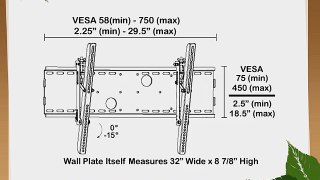 Black Adjustable Tilt/Tilting Wall Mount Bracket for Sanyo DP42849 42 Inch LCD HDTV TV Television